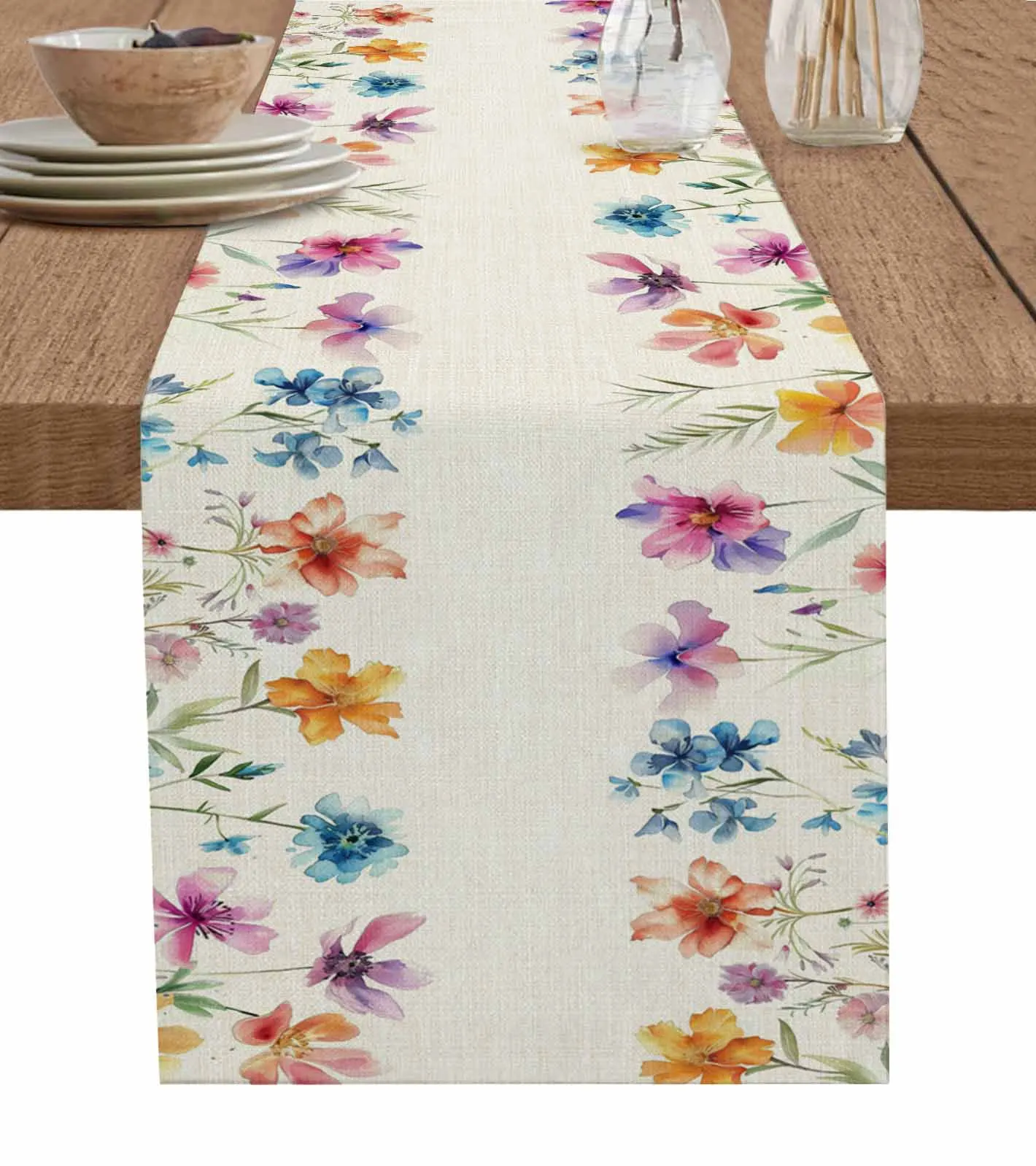 

Flower And Plant Leaves Coffee Table Tablecloth Wedding Decor Home Party Table Runners Kitchen Dining Table Cover Tablemats