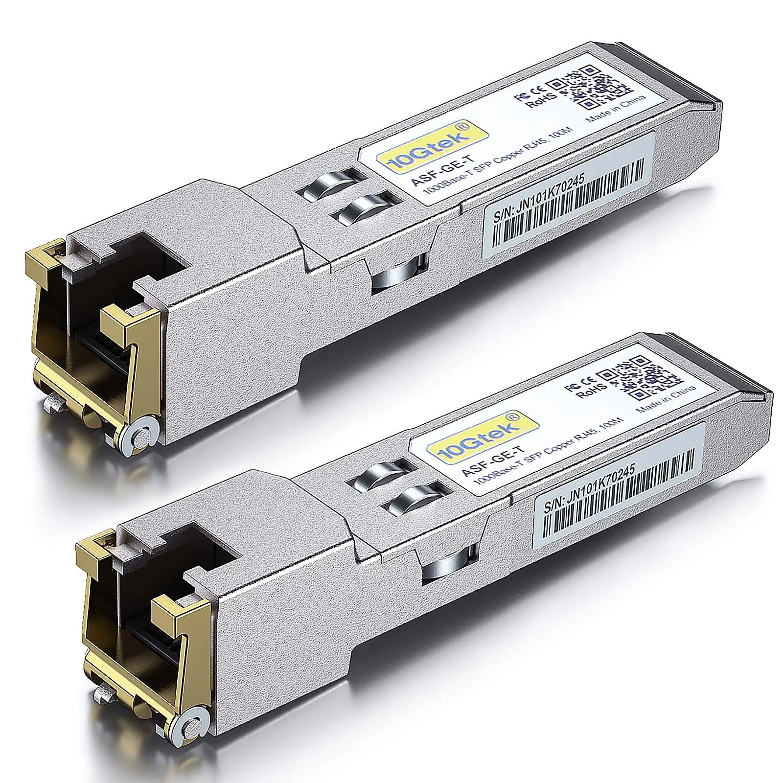 1.25G SFP-T, 1000BASE-T Copper SFP, SFP to RJ45 SFP, Compatible with Cisco GLC-T/SFP-GE-T, Meraki MA-SFP-1GB-TX, Pack of 2