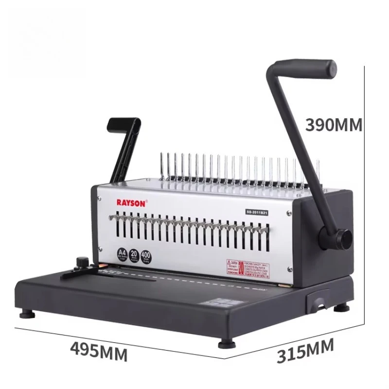

SD-2011B21 Manual Comb Binder 21-Hole Paper Comb Binding Machine with Apron Clip & Strip