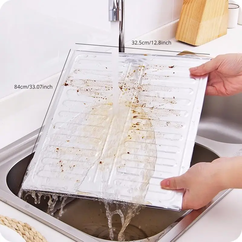 Kitchen Grease Foil Insulation Block Oil Splash Plate Cooking Hot Baffle Tinfoil Board Aluminum view 2