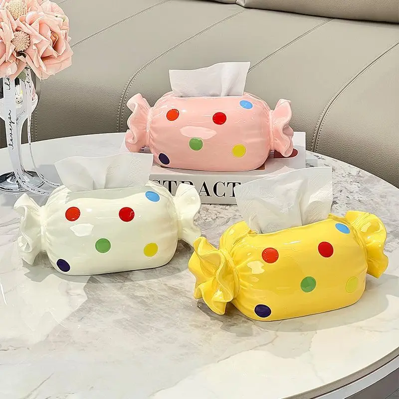 

Candy Colored Tissue Box, Living Room High-end Storage Drawer,Paper Box,Dining Table Napkin Box, Indoor Desktop Decoration,