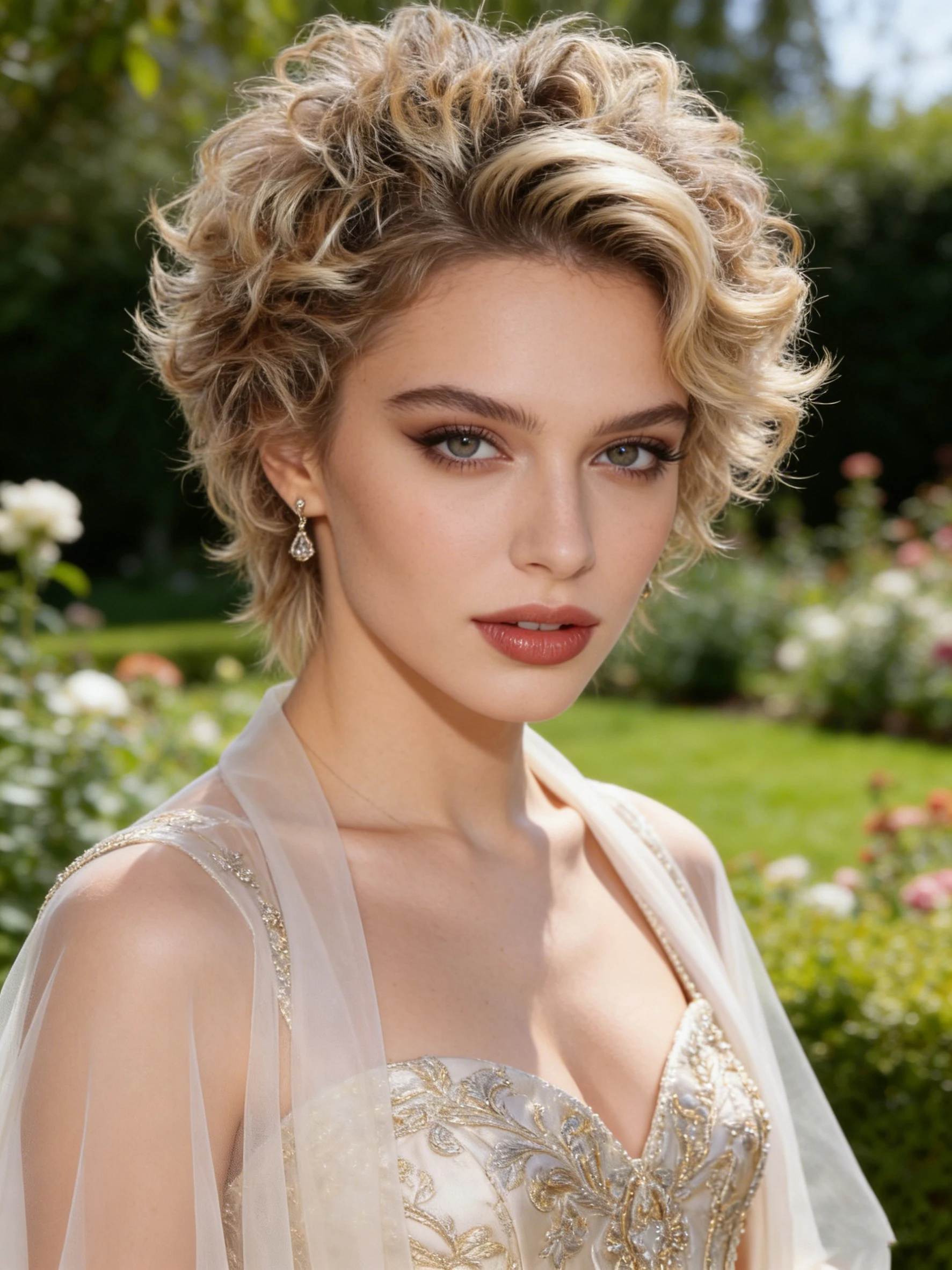 

1 женский парик, выполненный из термостойкого синтетического высокотемпературного волокна, с естественным объемным стилем.