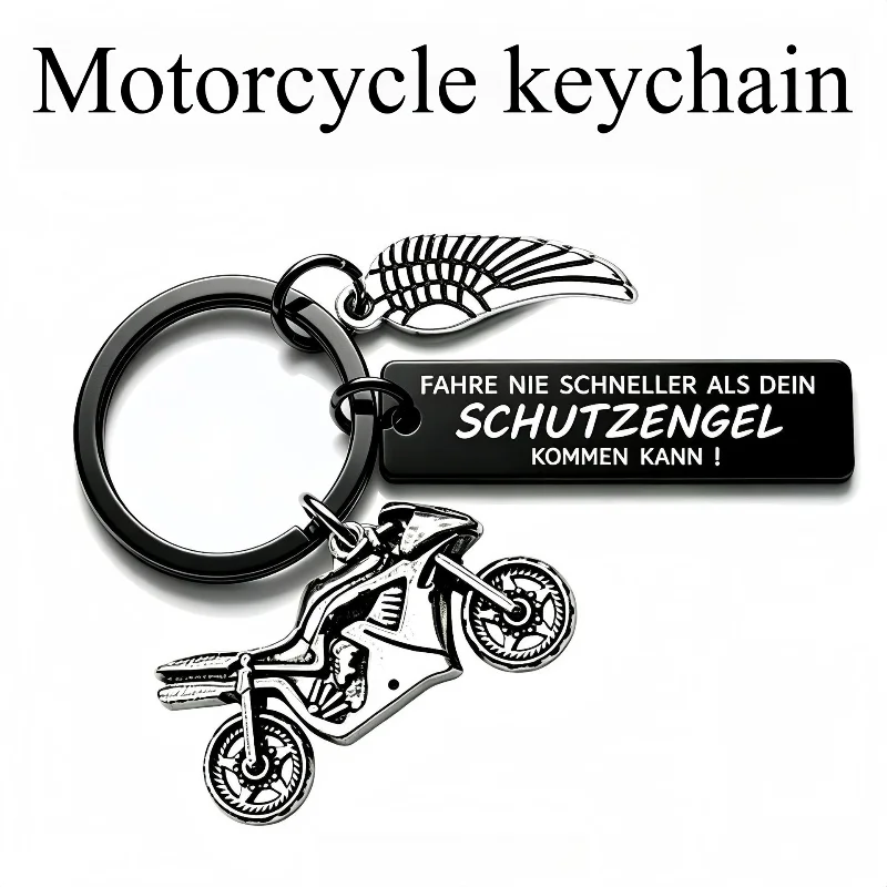 Motorcycle Rider Wings Keychain 