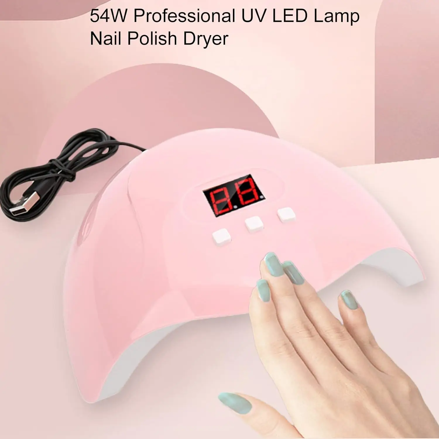 YIKOOLIN 54W LED UV Nail Lamp Phototherapy Machine Automatic Induction Multi Modes Portable USB Charging Pro Salon Curing