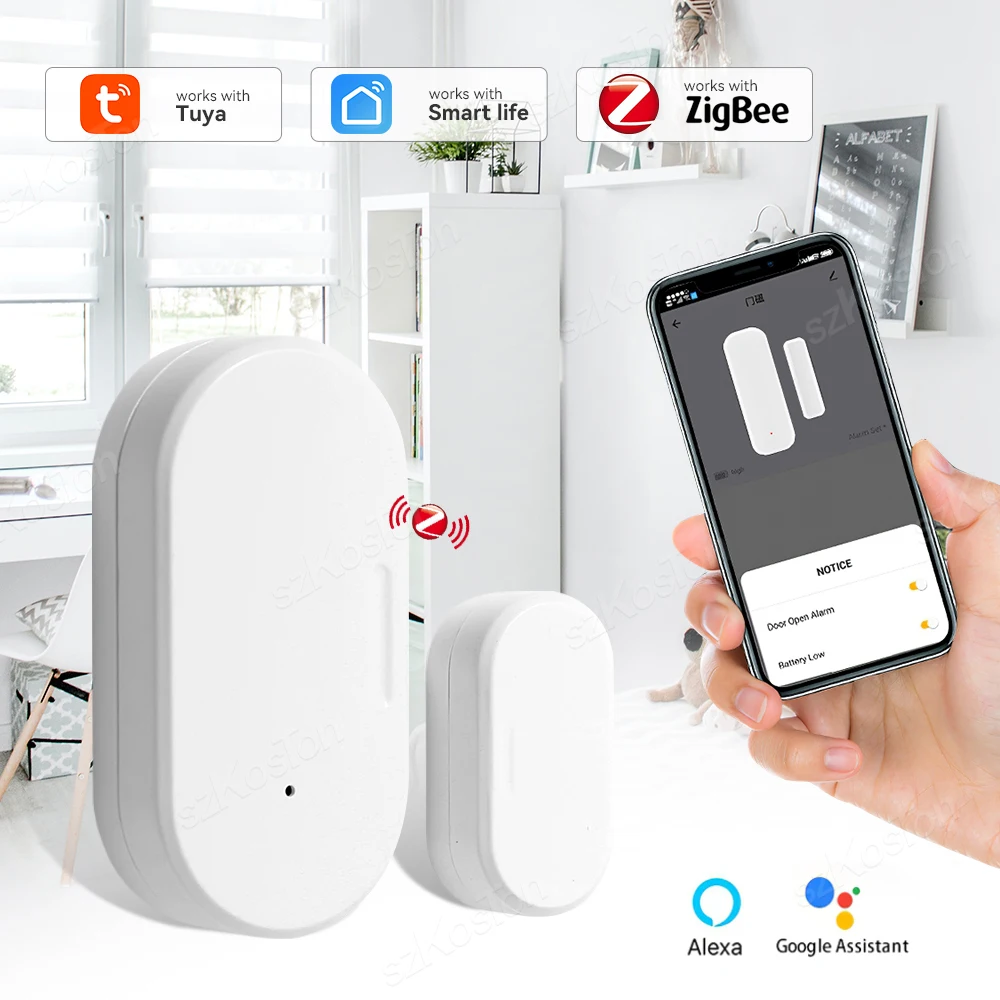 

Tuya Zigbee 3.0 Smart Door Magnetic Sensor Door Window Open Closed Detectors Smart Life APP Control Via Alexa Google Home