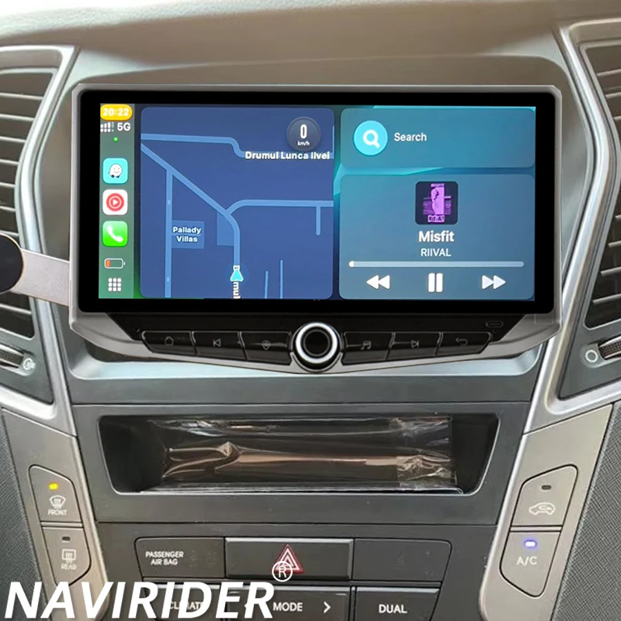 10.88Inch For Hyundai Santa Fe 2013 2016 2din Radio Car Android 14 Qled Screen Carplay Multimedia Video Player GPS DSP Head Unit