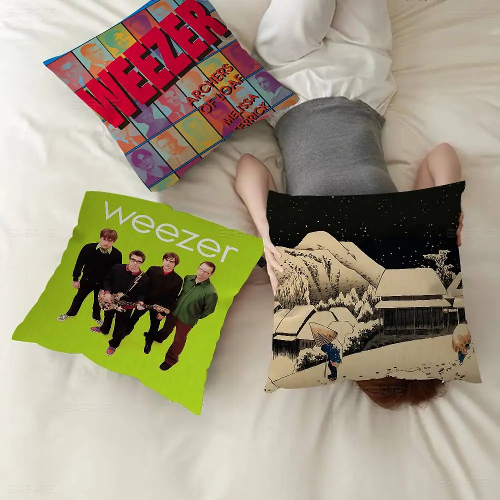 

Weezer Music Band Personalized Picture Text Home Decorative Pillows Household Gifts 45x45cm
