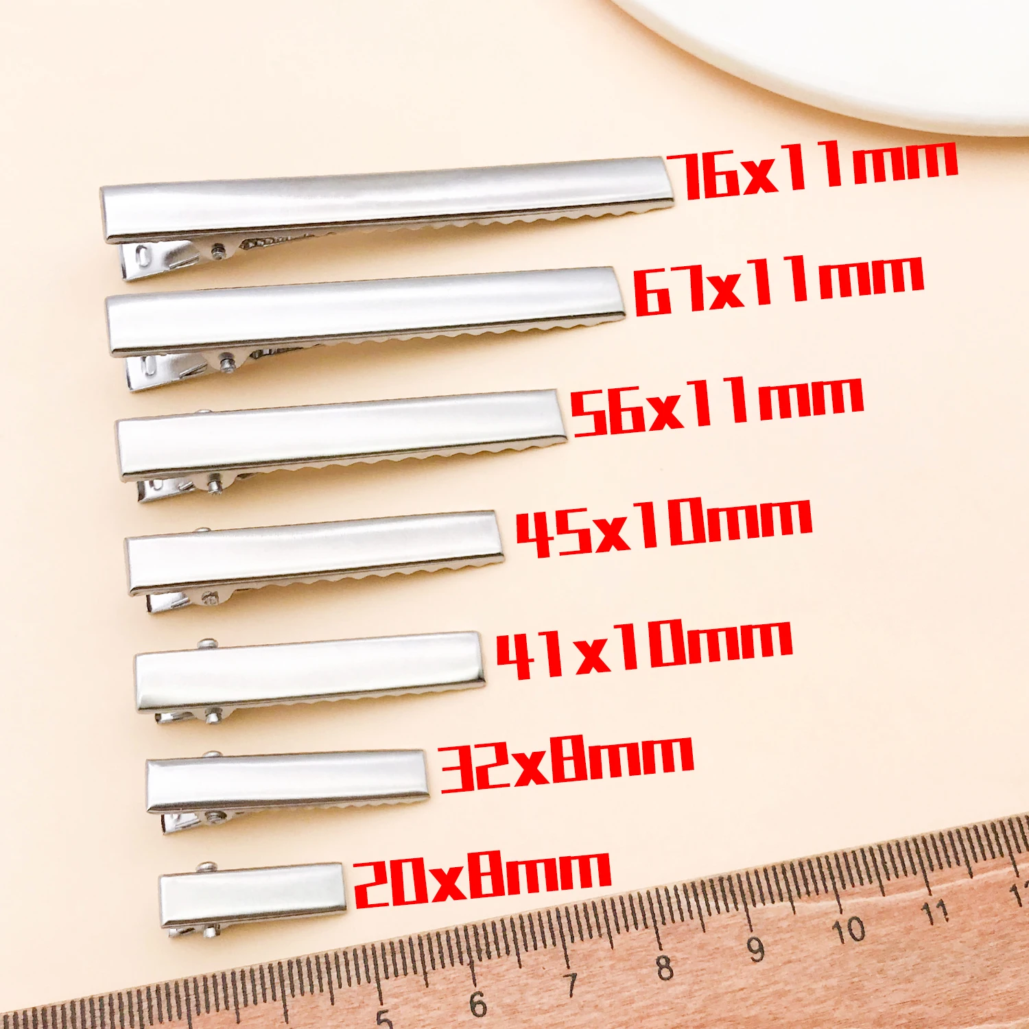 20pcs 20-72mm duckbill Clips Basic Platinum Hair Clip for DIY Jewelry Hair Pins Women Hair Style Clip Tools Making Accessories view 4
