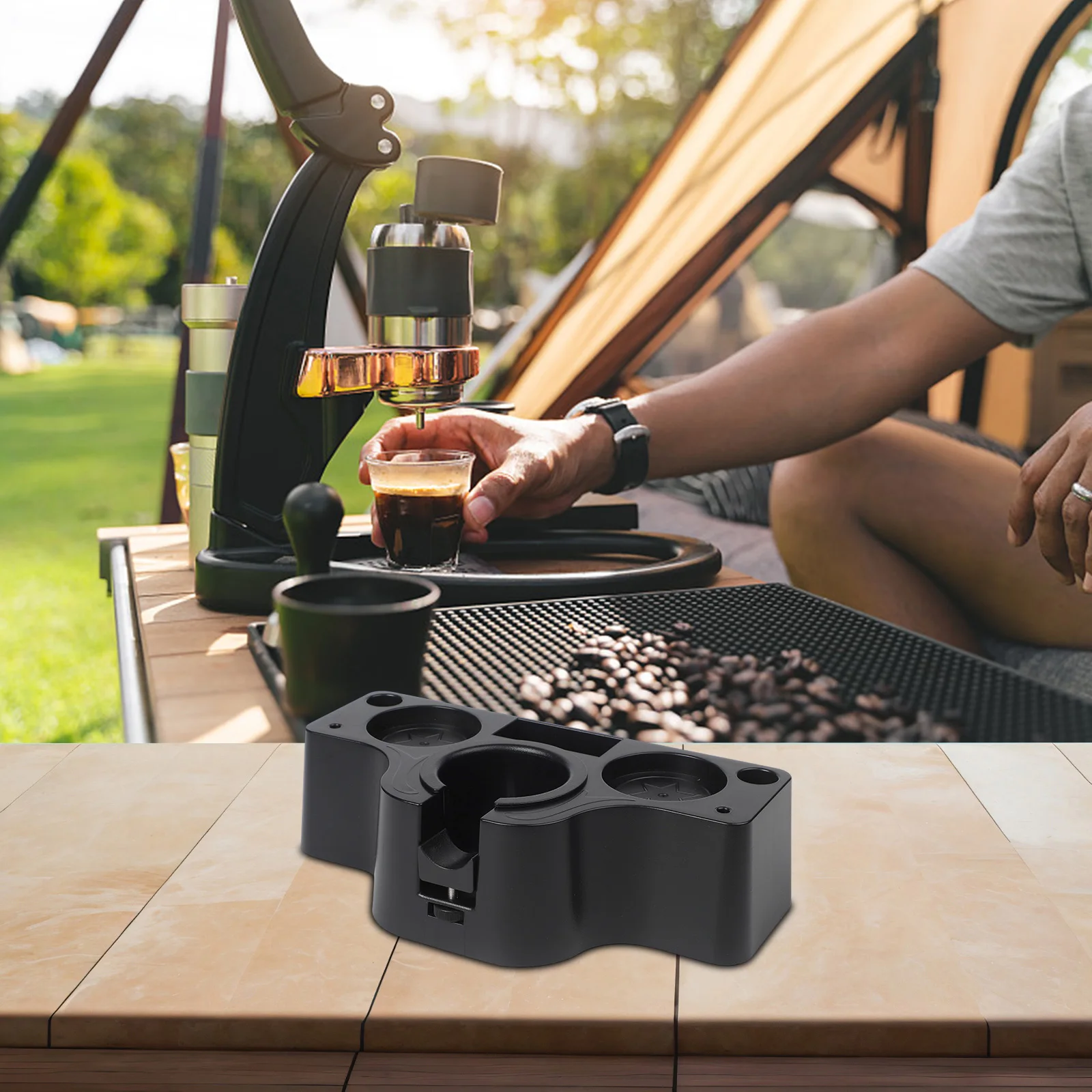 

Регулируемая трамбовочная станция для кофе, коврик для трамбовки, для ежедневного использования, прочный, легко чистится, регулируемая трамбовочная станция для кофе, 26x26x7.2 см