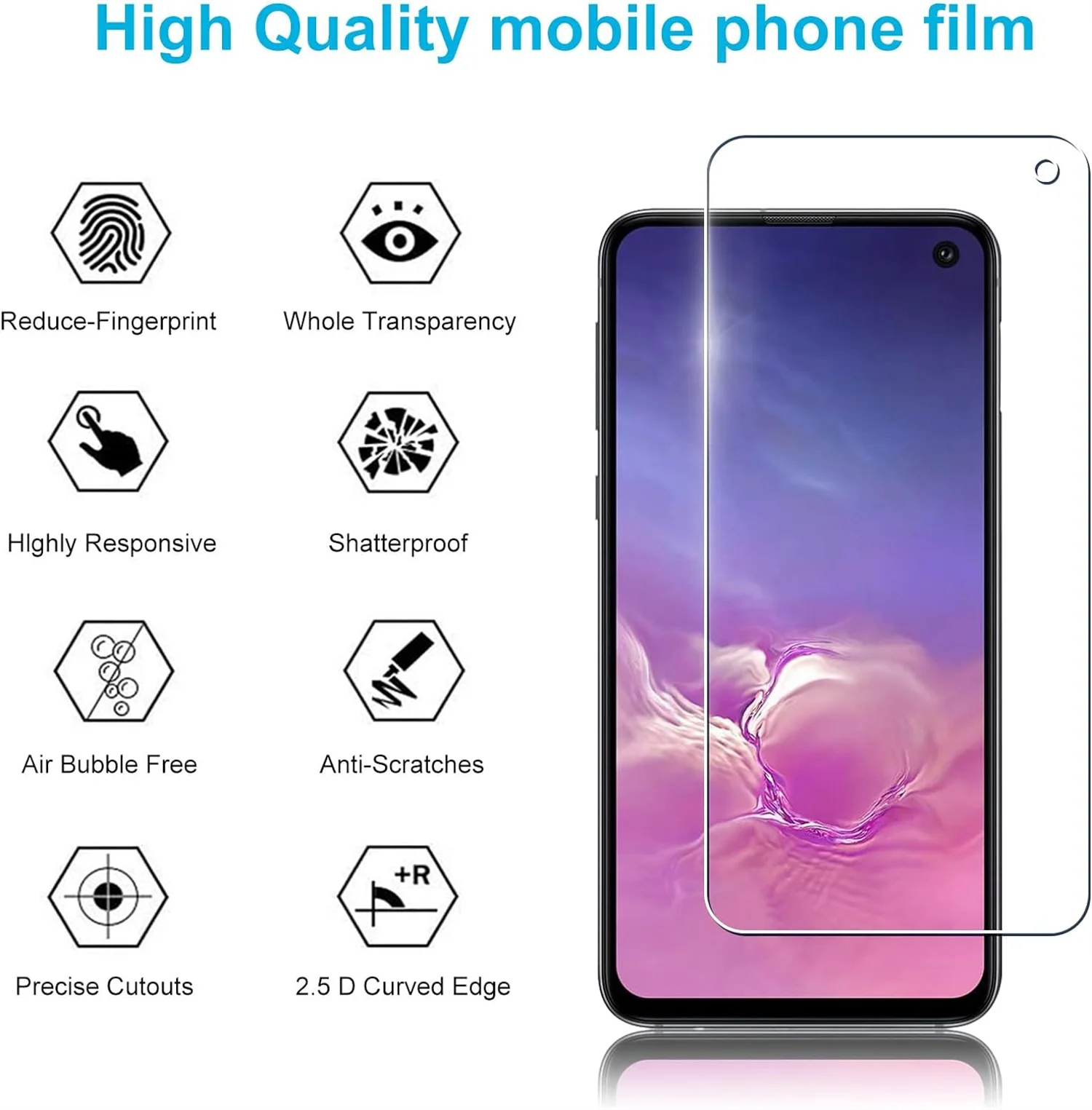 For Samsung Galaxy S10E,2/4Pcs HD Screen Protector 9H Tempered Glass