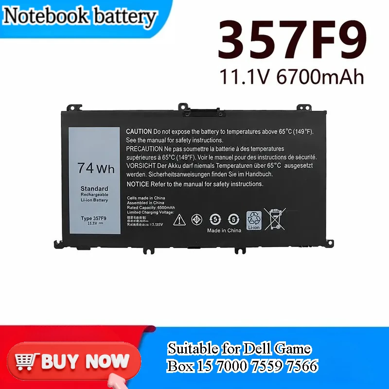 for G7 15 7000 7559 7566 7567 7759 P57F 357F9 Laptop Battery Replacement High Capacity Rechargeable Li-ion Power Supply