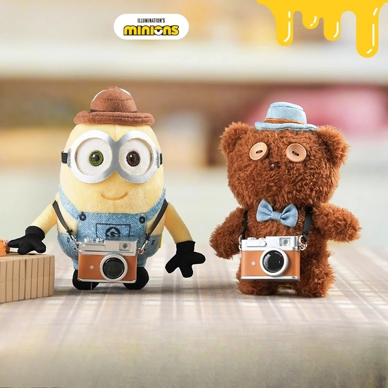 

Cute Minions Photographer Plush Keychain Soft Stuffed Despicable Me Camera Toy Gift for Bag Kids