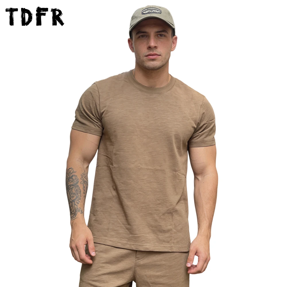 

Solid Color Basic Short Sleeve T-shirt Mens Summer Retro Casual Simple Loose Crew Neck Half-Sleeve Cotton Tee Man Tshirt