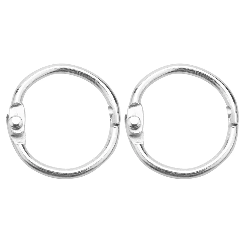 AT29-200Pcs 25Mm Loose Leaf Binder Rings Key Rings Book Rings Binder Rings For Scrapbook/Album/Craft