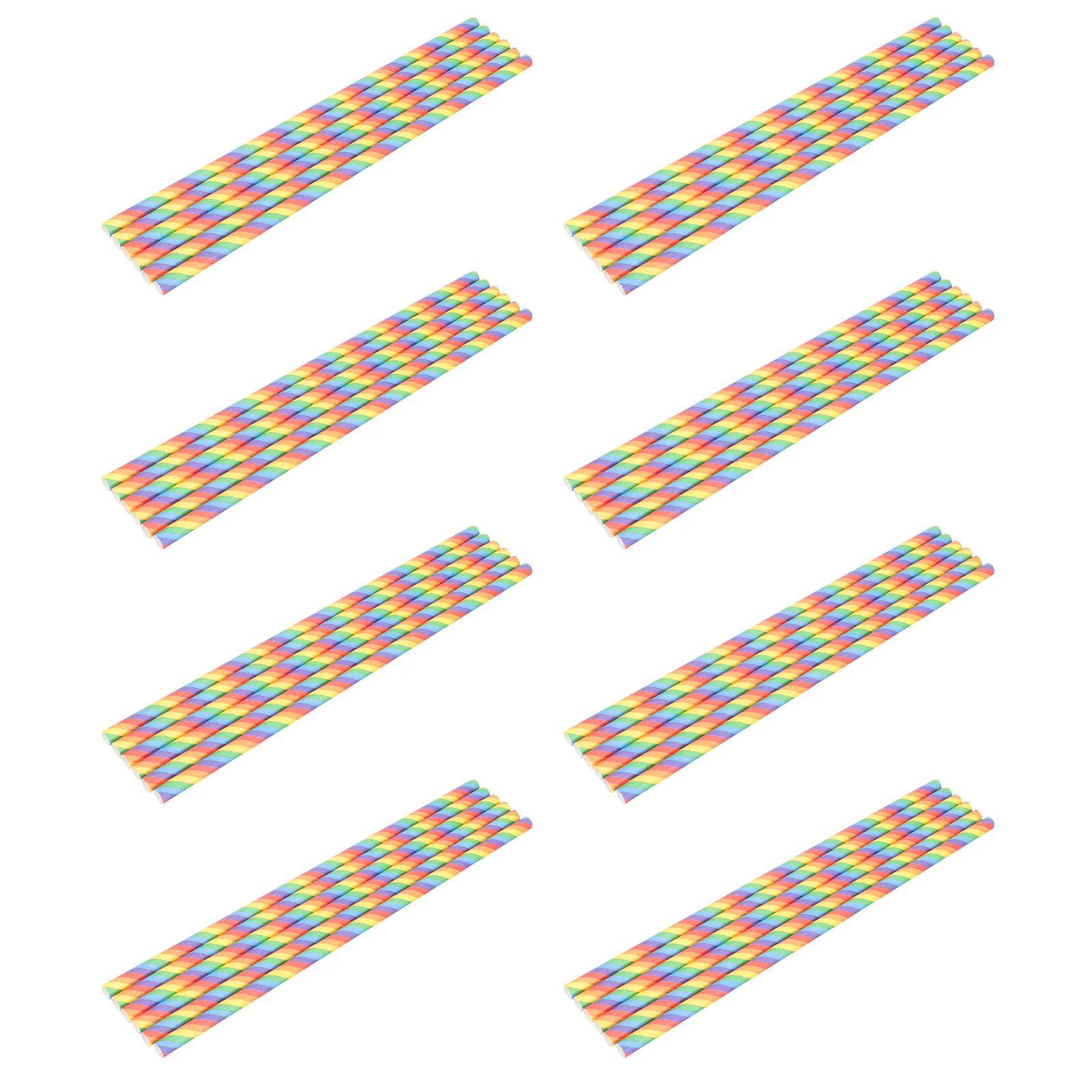 200 Pcs Shot Straw Disposable Straws Decorative Drinking Degradable Paper Rainbow Colorful