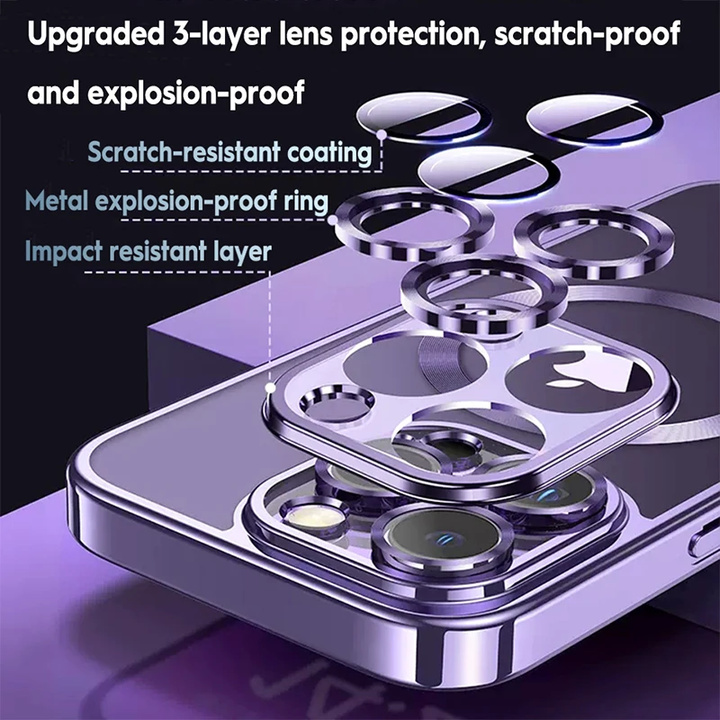 Luxury Wireless Charging Magsafe Magnetic Case For Samsung Galaxy S21 S22 S23 Fe S24 Ultra Matte Camera Lens Protect Cover Case