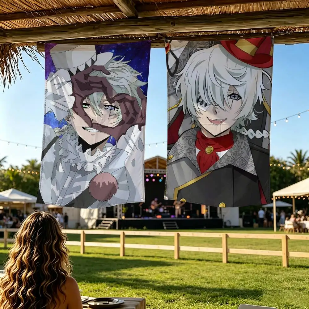 BSD Bungo Stray Dogs Nikolai Gogol Flag Digital Printing Banner for Garage Wall Out Door Decoration