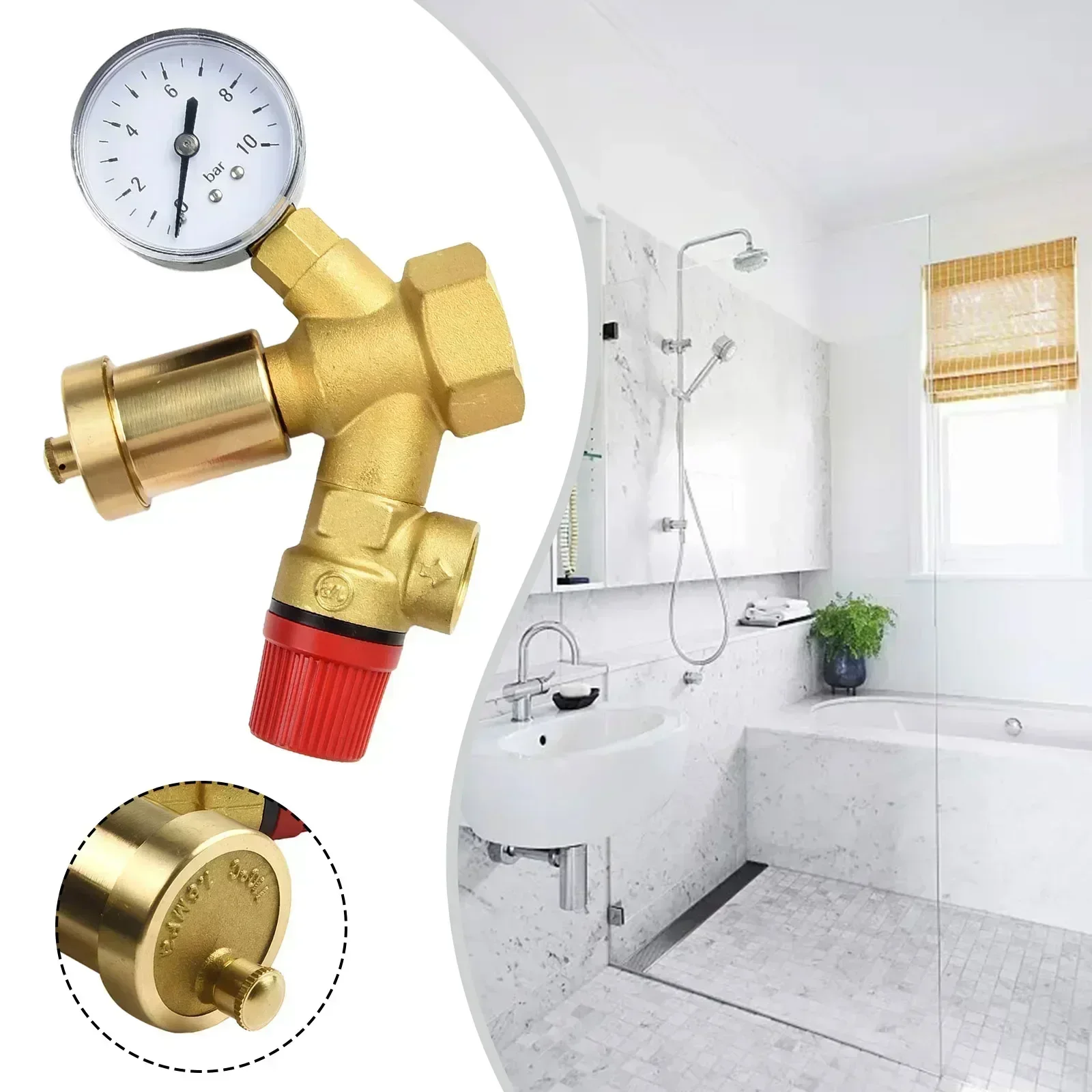 

1'' Internal Thread Safety Group Valve Accessories Brass Golden Integrated Mounting Valve Safety Group Valve
