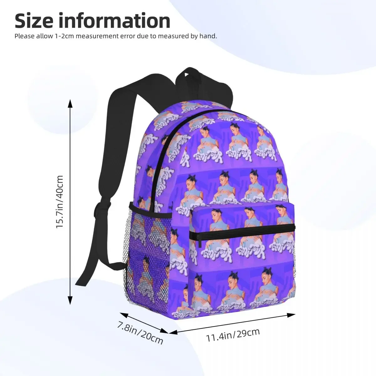Tini Stoessel Tour Student Backpack School Bag Hiking Travel Daypack for Men Women Fashion Bookbag Shoulder Bags