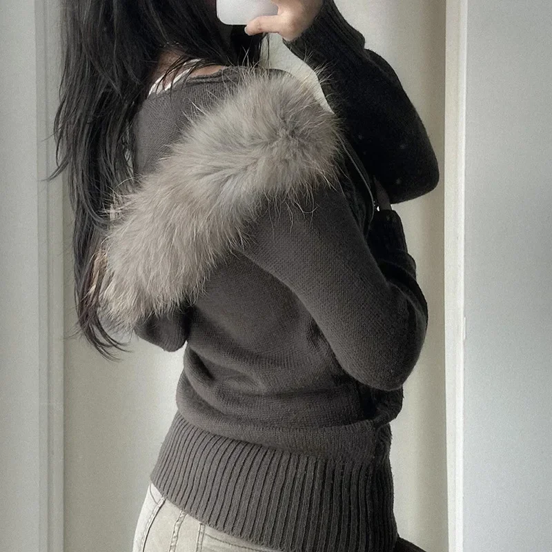 Autumn Winter Zip Up Hoodie Korean Fashion Furry Hooded Knitwear Hoodies Y2k Streetwear Full Sleeve Sweatshirts Goth Jacket Coat