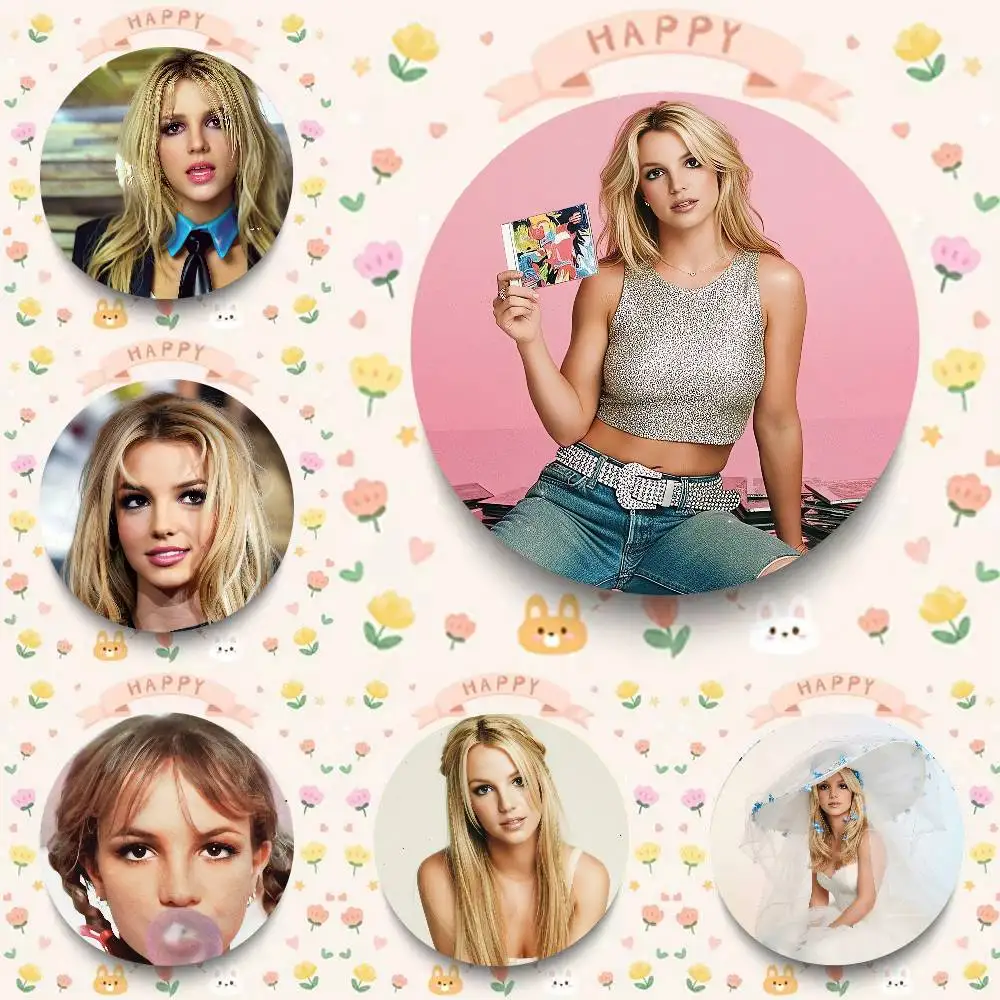 Singer Britney Jean Spears Anime Game Button Pin Cartoon Brooch Bag Clothes Decor Badge Accessories Friends Gifts