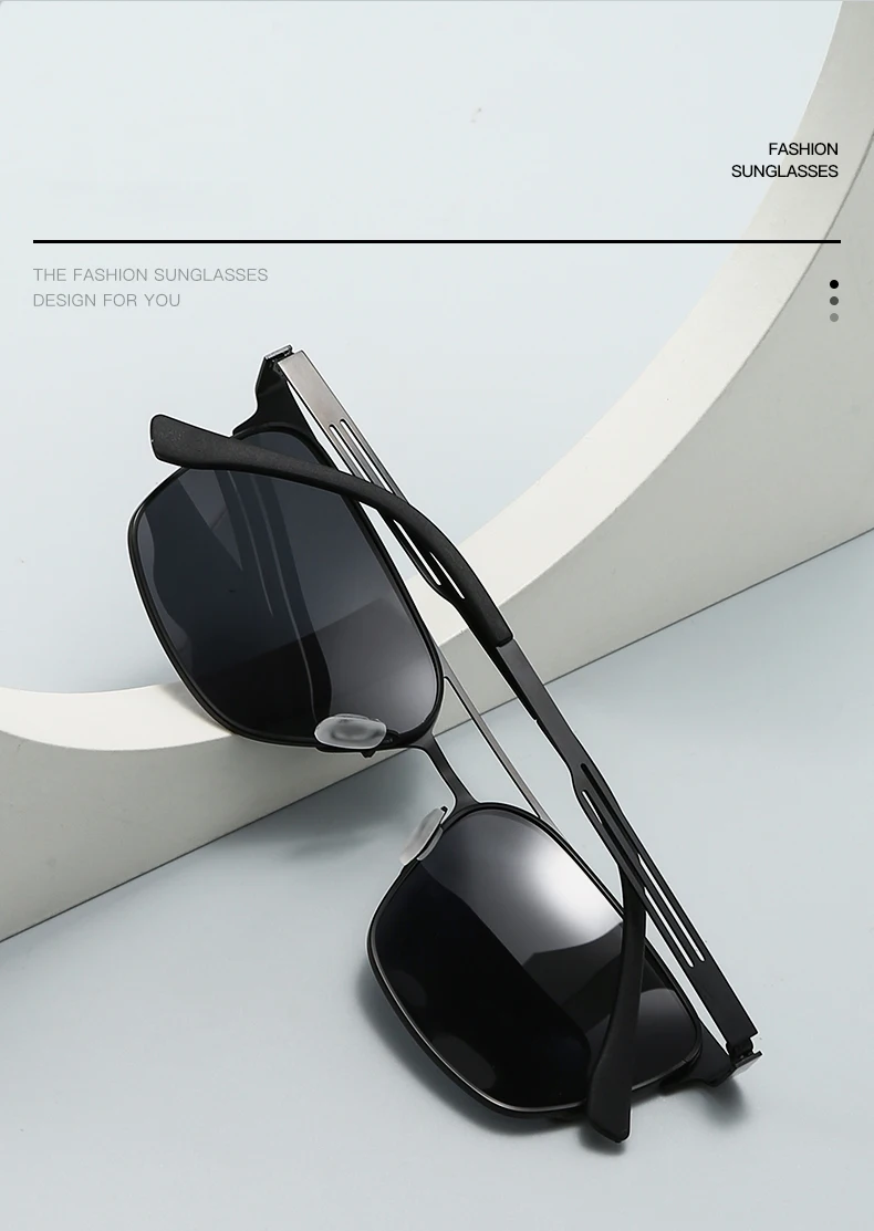 Polarisierte Sonnenbrille aus Metall im neuen Stil, modische Doppelrahmen-Sonnenbrille, geeignet zum Fahren und Sonnenschutz 5149 – Detail 5