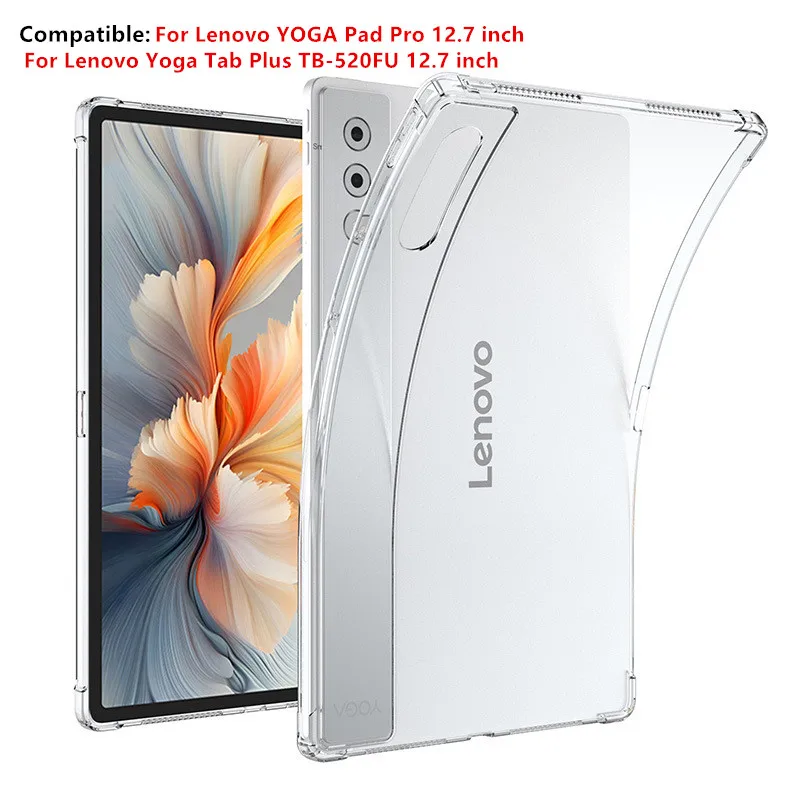 For Lenovo YOGA Pad Pro 12.7 inch 2025 Tablet Case Thickened Soft Airbag Transparent Funda Yoga Tab Plus TB-520FU 12.7
