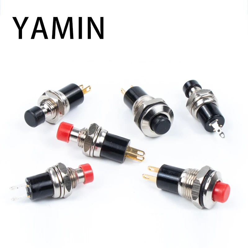 5mm/7mm/10mm With Wire Mini Round Self-Lock/Momentary Push Button Switch FBS-110 1NO1NC Black Red 3A/125V 1A/250V