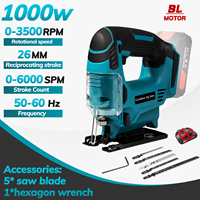 26mm Electric Jig Saw Portable Cordless Curved Saw Multi-Function Wood Cutting Woodworking Machines For 18V Battery