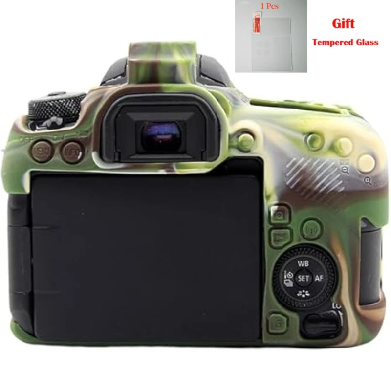 

Protective cover silicone case , For Canon EOS 77D soft rubber sleeve photography bag SLR camera bag + free tempered film