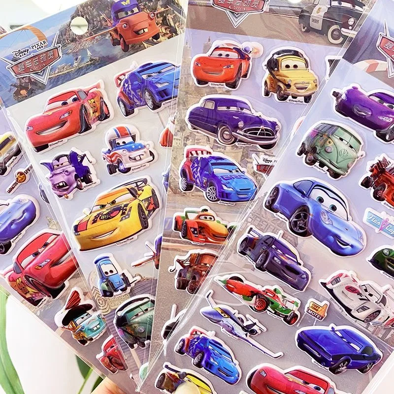 Lightning McQueen Car Racing Mobilization Stickers Children's 3D Stickers Cartoon Stickers Male and Female Prizes Toy Gifts