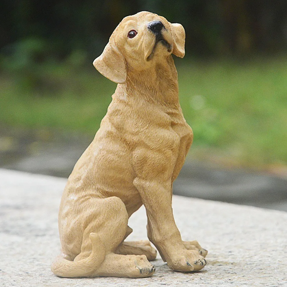 

Cute Small Dog Statue Handmade Resin Crafts Mini Dog Figurine Decorative Golden Retriever Statue Home Office Desk Decoration