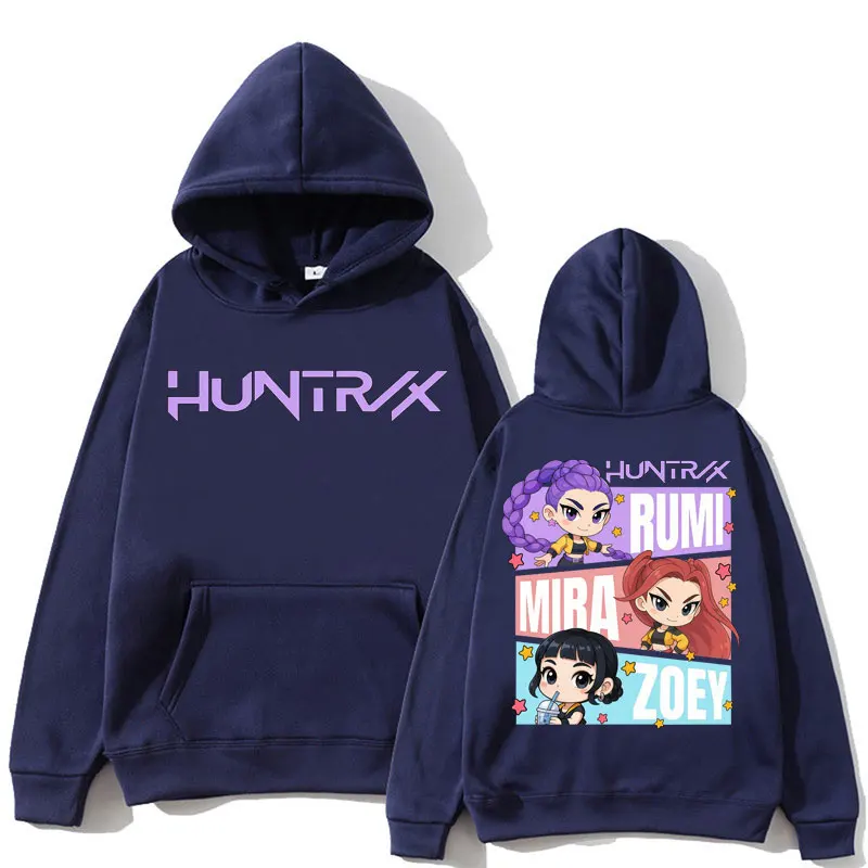 Kpop Anime Demon Hunter Huntrix Girls Hoodies Kawaii Cartoon Manga Men Women Hoody Sweatshirt Oversized Fleece Casual Sportwear