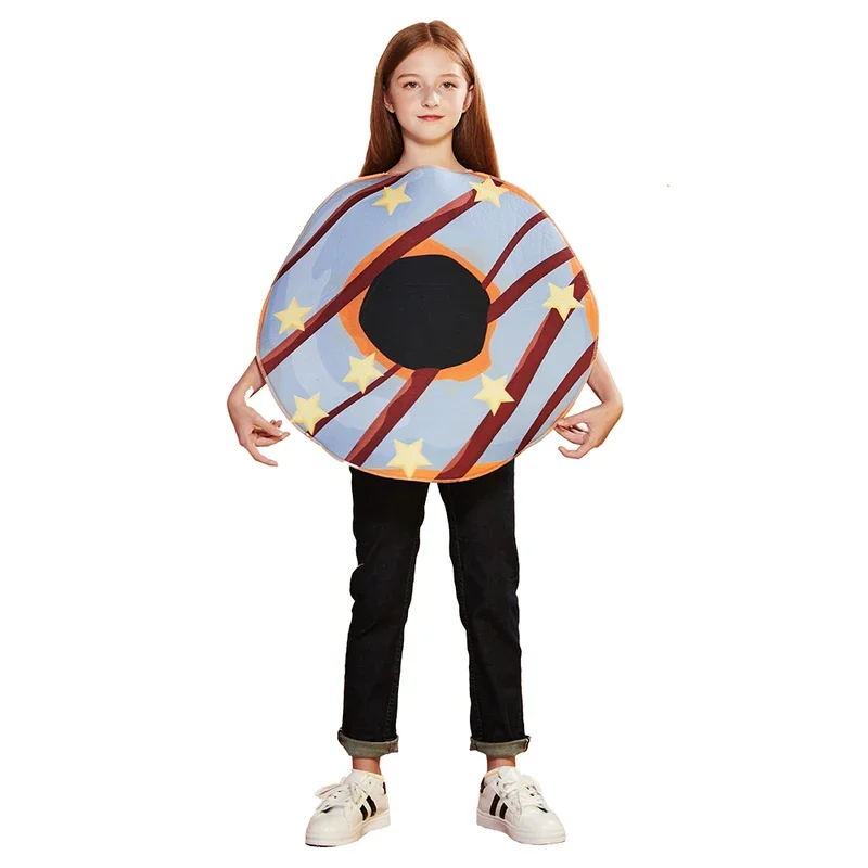 RT01 Adult Funny Chocolate Jam Donut Costume Halloween Food Cosplay Family Group Outfits Carnival Easter Purim Fancy Dress&Gf1