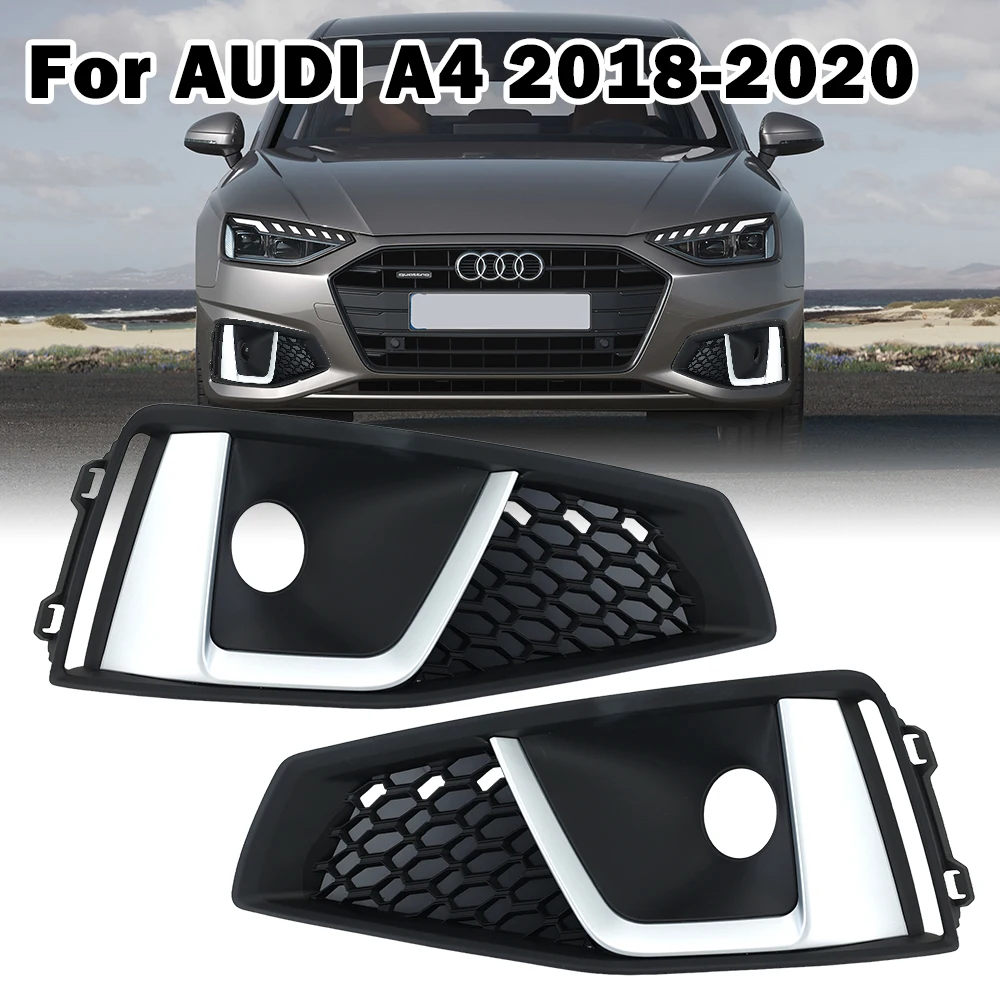 

Fog Light Lamp Cover for Audi A4 B9 S-LINE S4 2019-2020 Front Bumper Grill foglights headlights covers frame Black acessories