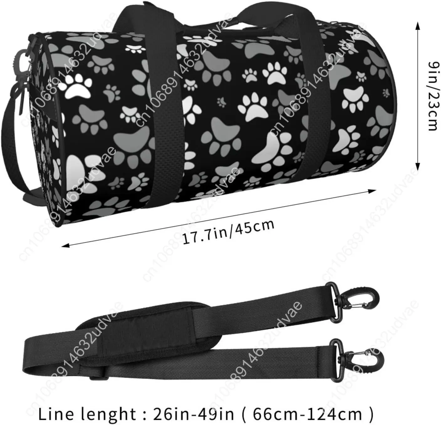 Cute Dogs Paws Sports Gym Bag Travel Duffel Bag Shoes Compartment For Men Women Foldable Lightweight Yoga Gym Sports Bag