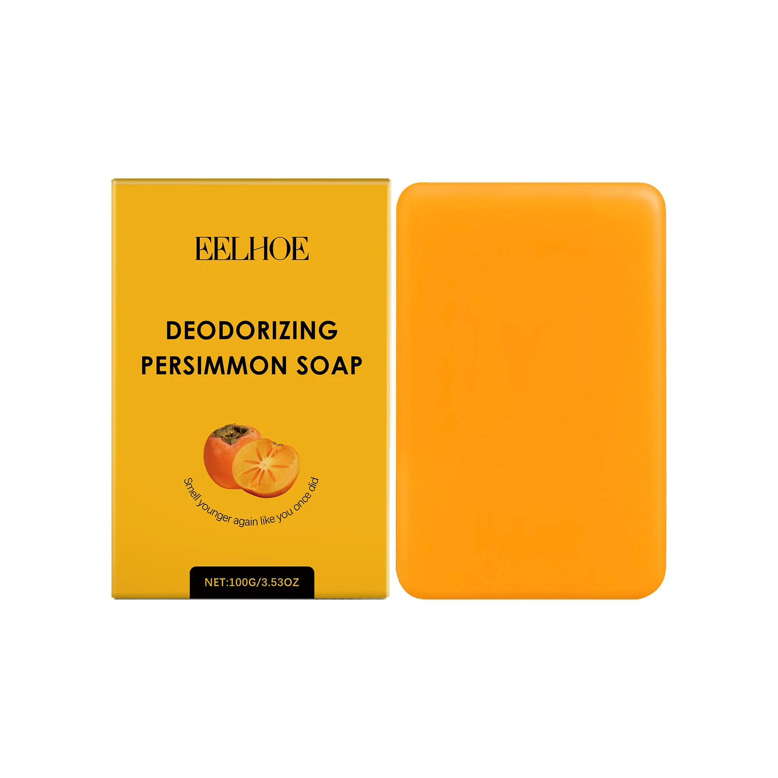 

Persimmon Soap Bar for Body and Face, Deodorizing & Cleansing, Natural Skin Care, Refreshing Skin Care Gift, 100g