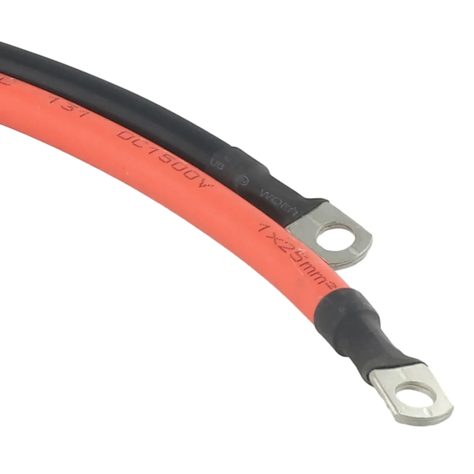 175A 4AWG Battery Cable Assembly with M8 Ring Terminals and Heat-Shrink Insulated Ends for Industrial Vehicle Power Distribution