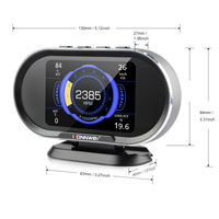 2in1 Speedometer HUD Auto Meter Safety Car Gauge KONNWEI KW206 OBD2 Diagnostic Scanner in Russian English Spanish