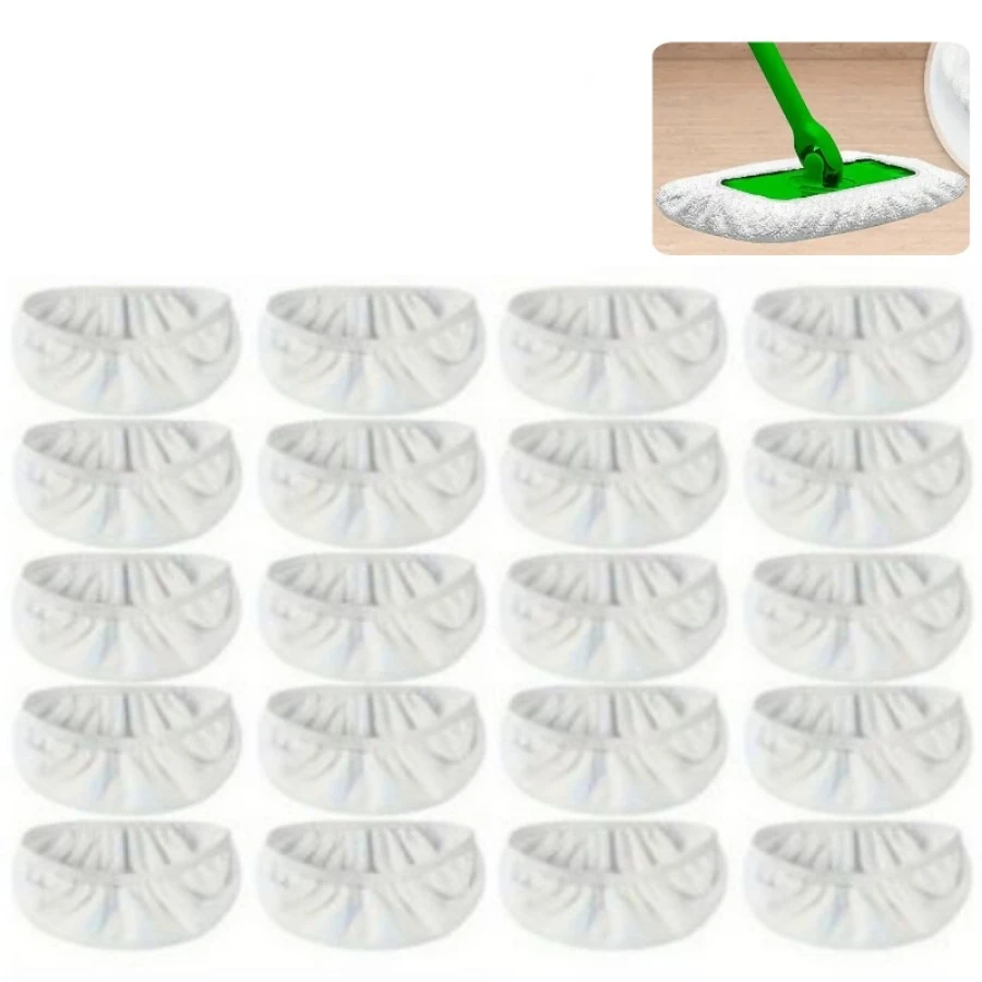 

20 Piece Green/white Mop Cloth, Suitable for Cleaning Various Types of Floors, Replacing Mats, Reusable, Household Cleaning