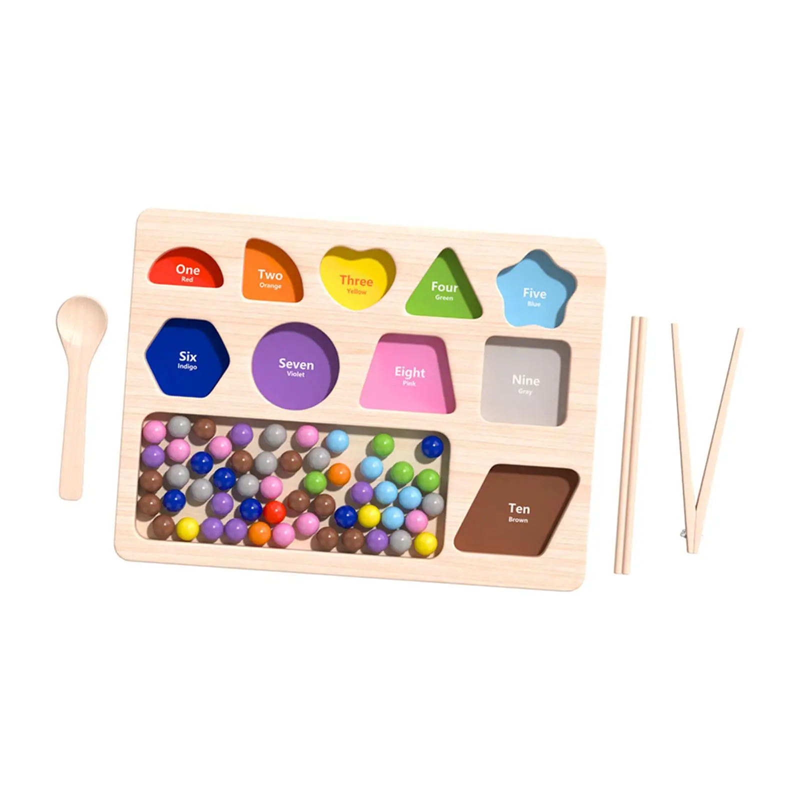 

Montessori Clip Bead Matching Game Color Sorting Game for Boys Kids Children