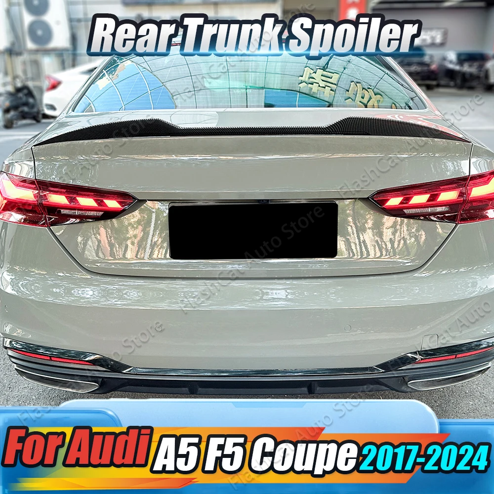 

Car Tail Wings Rear Trunk Lip Trim For Audi A5 F5 2 Doors Coupe S5 2017-2024 M4 Style Car Rear Roof Spoiler Body Kits