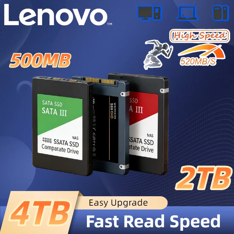 

Lenovo 4TB External SSD USB 3.0 Portable Solid State Drive 540MB/s Premium Metal Casing External Hard Disk For Laptop Mac Gaming