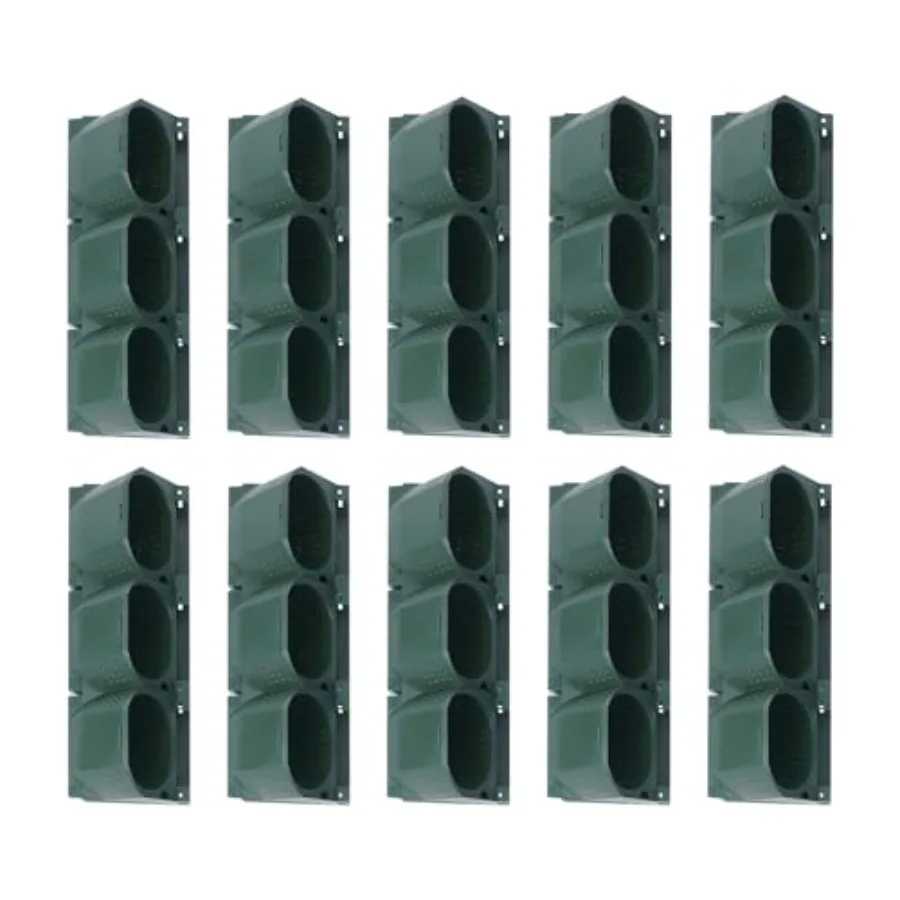 Indoor Outdoor Living Wall-Mounted Vertical Planters With Automatic Dripping Irrigation System, Pvc Material, Green Color, Wate