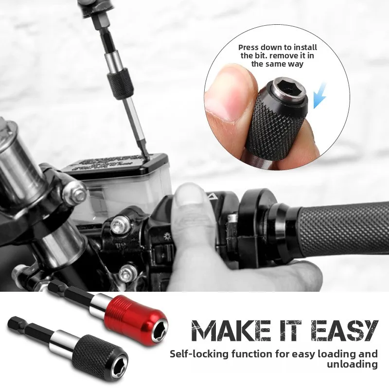 Magnetic Quick-Release Bit Holder Extension Bar Self-Locking Hex Shank Screwdriver Drill Adapter With Strong Magnet for Fast