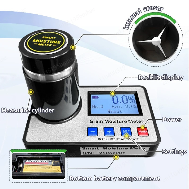 Grain Moisture Tester GM006 Moisture  Coffee Beans Cocoa Beans Grain Tester Moisture Tester