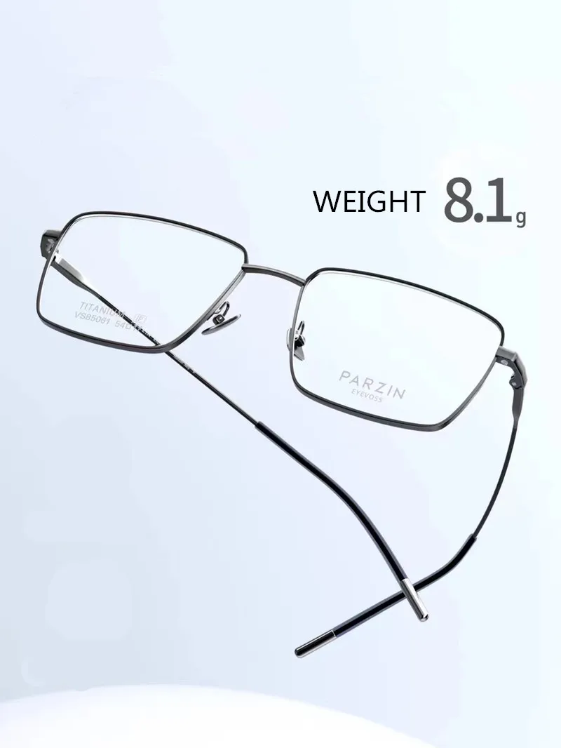 

PARZIN новая оправа для очков для близорукости по рецепту, мужская прямоугольная легкая TR + титановая оправа для очков, очки