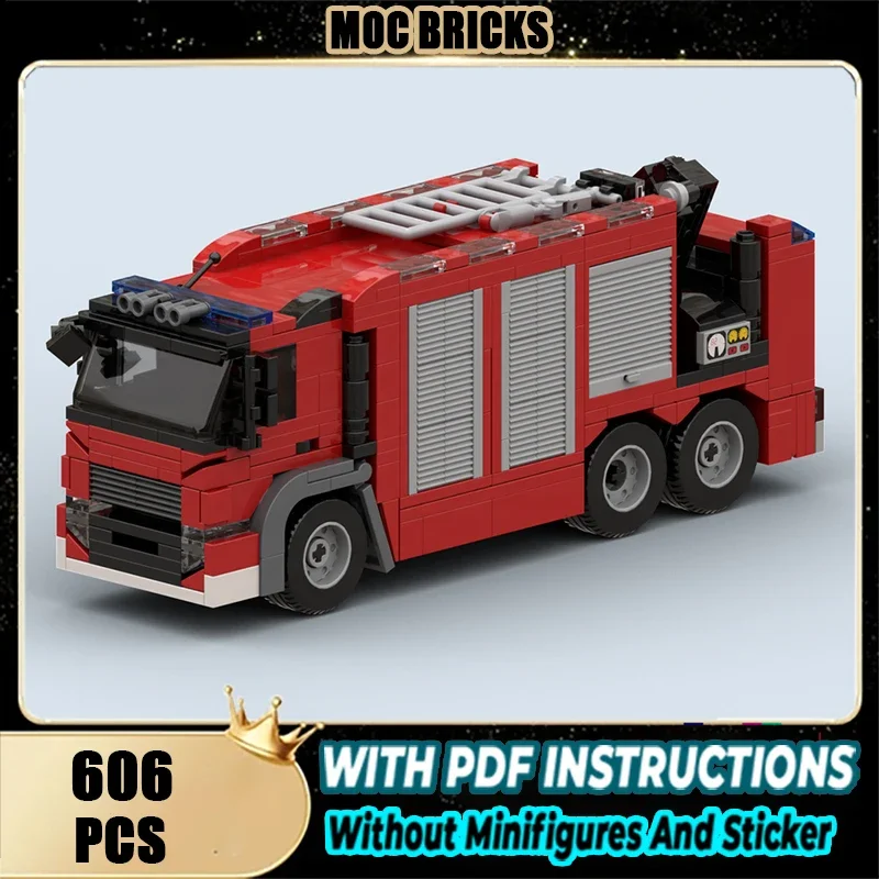

Moc Building Blocks Fryslân Fire Rescue Truck Technology Modular Bricks Model Gifts Christmas Toys DIY Sets Assembly！