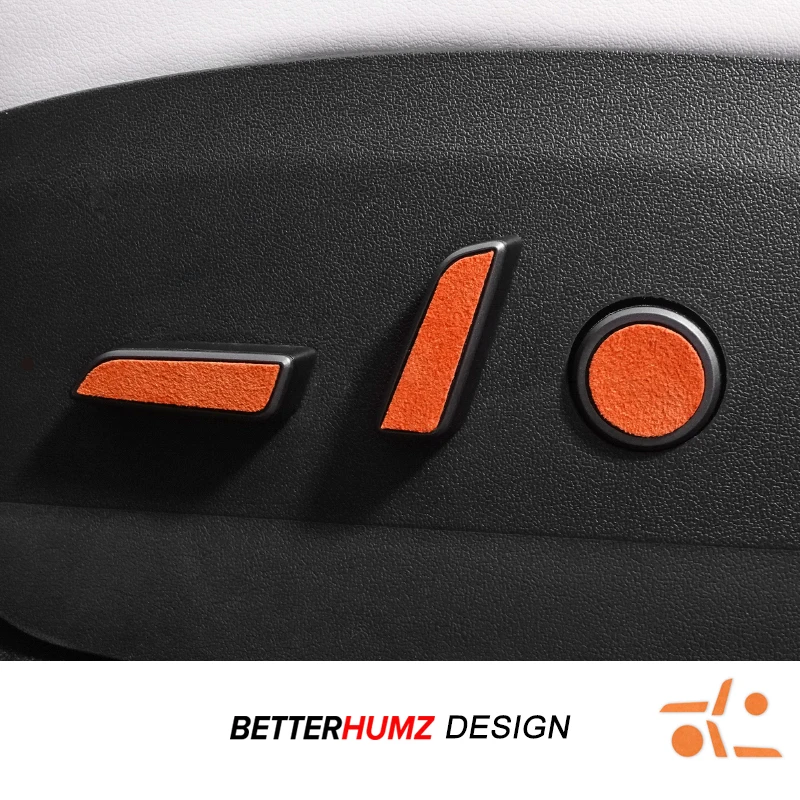 Para Tesla Model 3 2018-2023 Model Y 2019-2024 hecho de Alcantara botón de ajuste de asiento pegatina embellecedora accesorios de ajuste Interior de coche