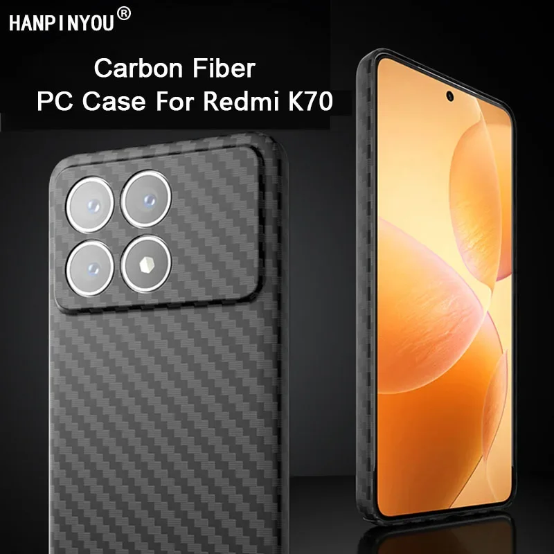 Carbon Fiber PC Case For Redmi K70 K70E / Poco X6 Pro Ultra Thin Full Cover Heat Dissipation Hard Back Camera Protector Shell